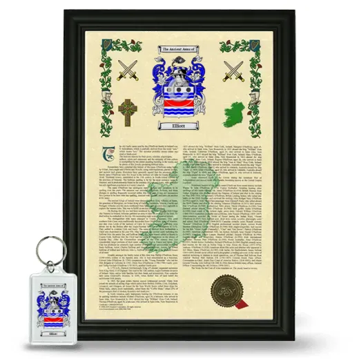 Elliott Framed Armorial History and Keychain - Black
