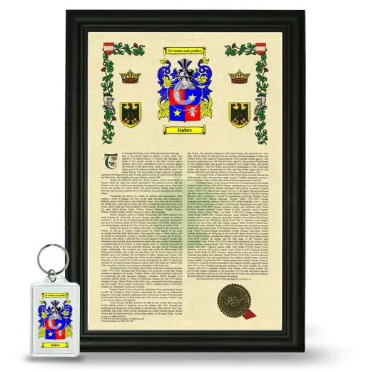 Enders Framed Armorial History and Keychain - Black