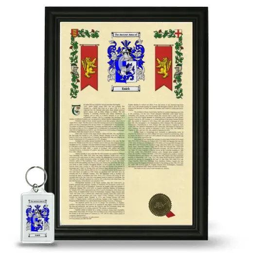 Enick Framed Armorial History and Keychain - Black