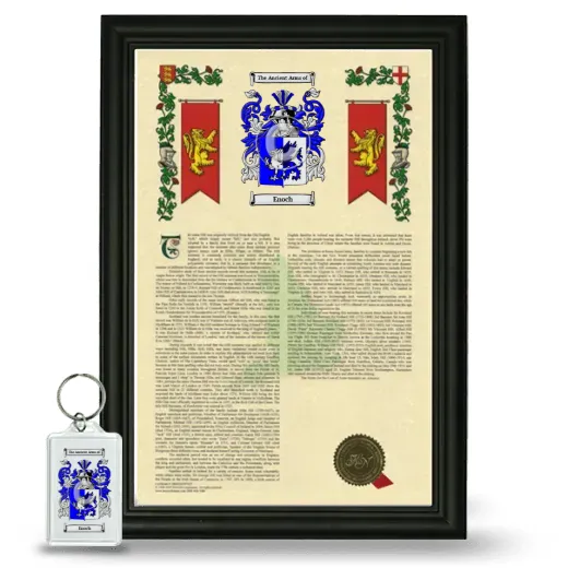 Enoch Framed Armorial History and Keychain - Black