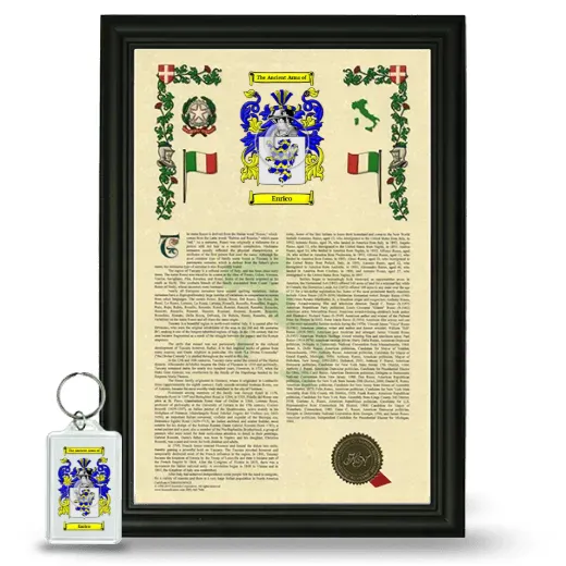 Enrico Framed Armorial History and Keychain - Black