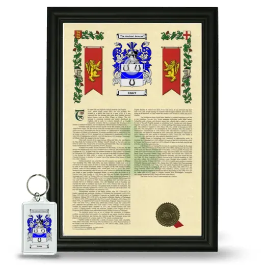 Enser Framed Armorial History and Keychain - Black