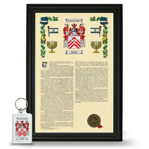 Epstein Framed Armorial History and Keychain - Black