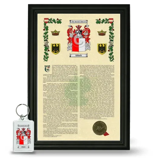 Erbach Framed Armorial History and Keychain - Black