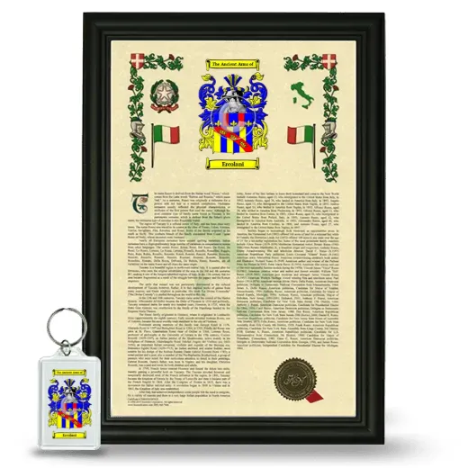 Ercolani Framed Armorial History and Keychain - Black