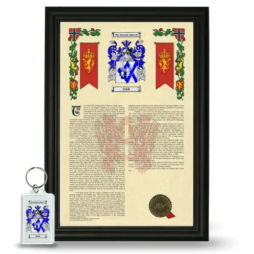 Erick Framed Armorial History and Keychain - Black