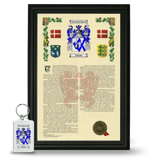 Ericson Framed Armorial History and Keychain - Black