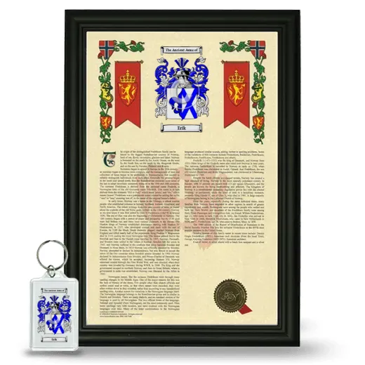 Erik Framed Armorial History and Keychain - Black