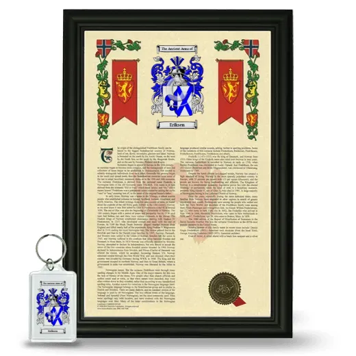 Eriksen Framed Armorial History and Keychain - Black