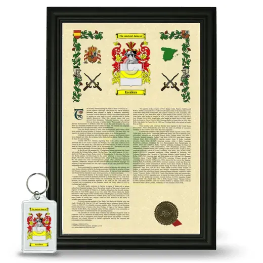 Escalera Framed Armorial History and Keychain - Black