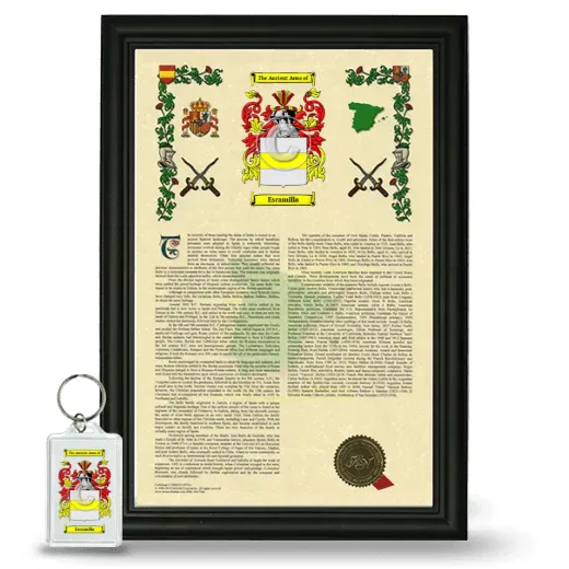 Escamilla Framed Armorial History and Keychain - Black