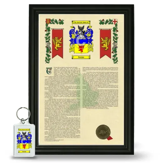 Escom Framed Armorial History and Keychain - Black