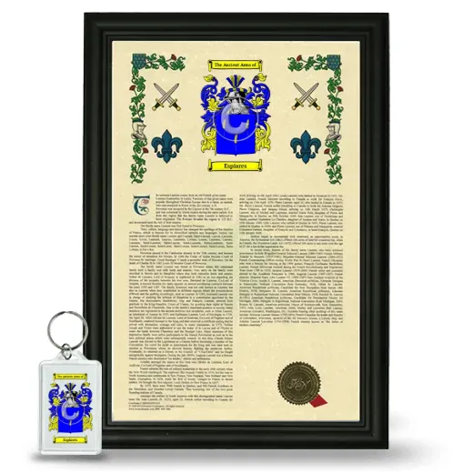 Espiares Framed Armorial History and Keychain - Black