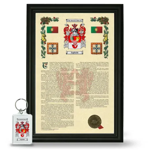 Espinola Framed Armorial History and Keychain - Black