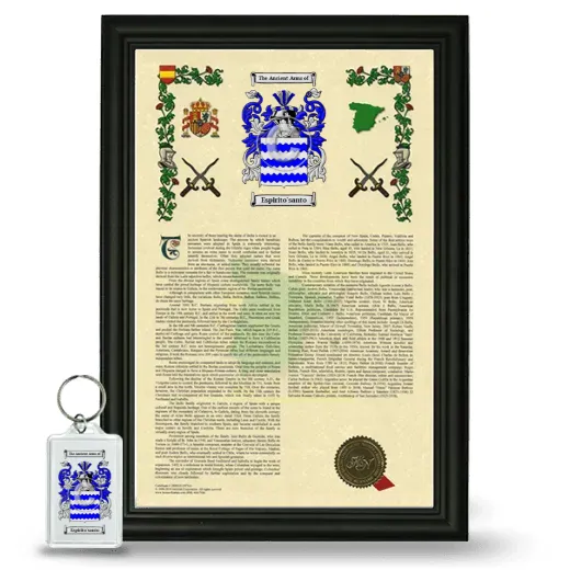 Espirito'santo Framed Armorial History and Keychain - Black