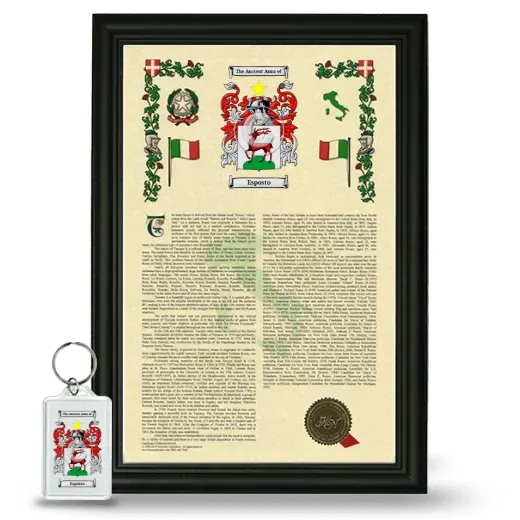 Esposto Framed Armorial History and Keychain - Black