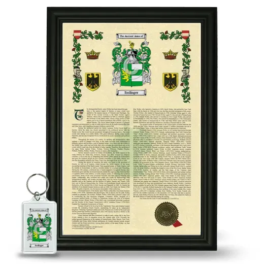 Esslinger Framed Armorial History and Keychain - Black