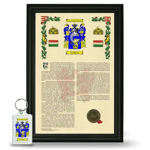 Esterhazy Framed Armorial History and Keychain - Black