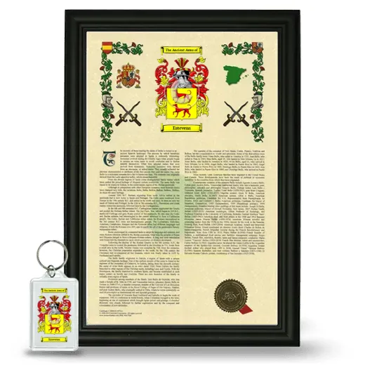 Estevens Framed Armorial History and Keychain - Black