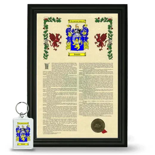 Evands Framed Armorial History and Keychain - Black