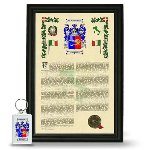 Evangelista Framed Armorial History and Keychain - Black