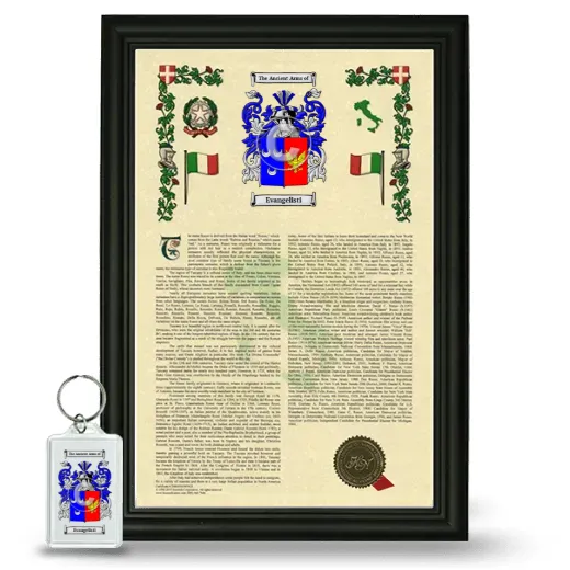 Evangelisti Framed Armorial History and Keychain - Black