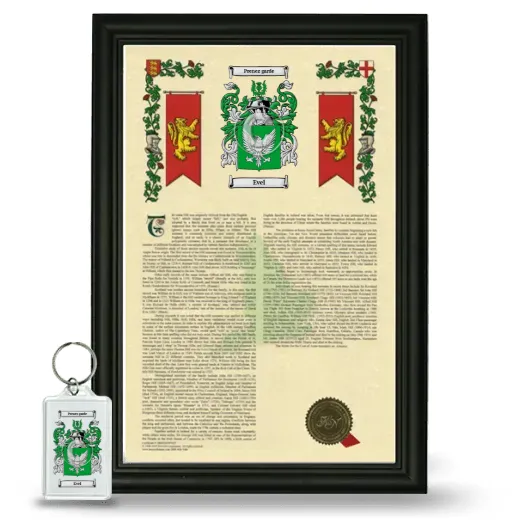 Evel Framed Armorial History and Keychain - Black