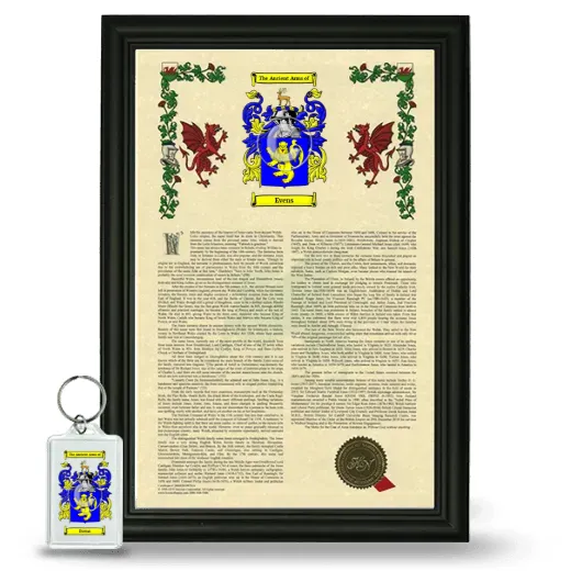 Evens Framed Armorial History and Keychain - Black