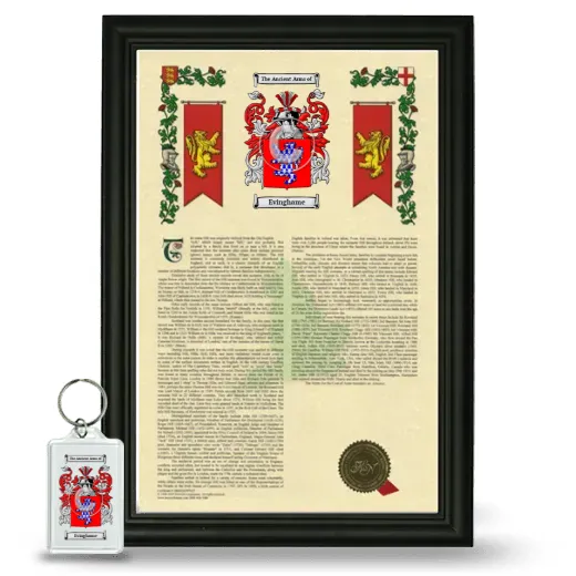 Evinghame Framed Armorial History and Keychain - Black