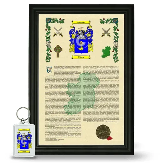 Fahey Framed Armorial History and Keychain - Black