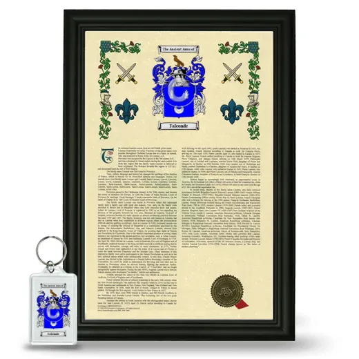 Falconde Framed Armorial History and Keychain - Black