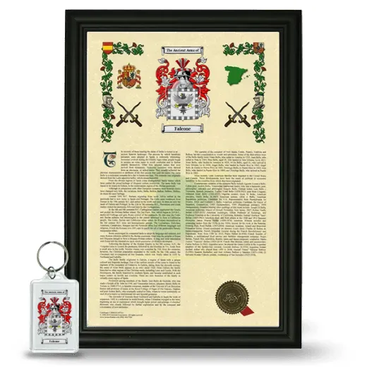 Falcone Framed Armorial History and Keychain - Black