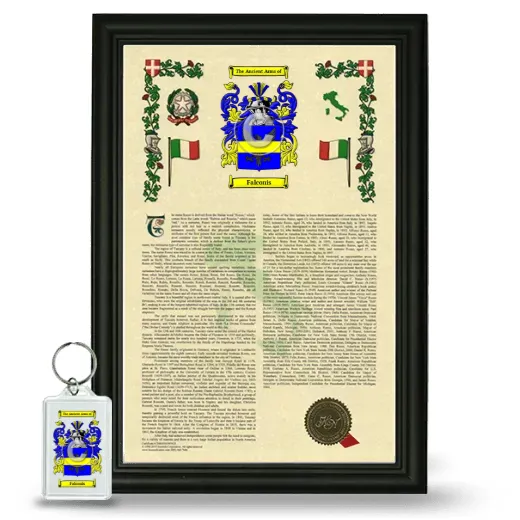 Falconis Framed Armorial History and Keychain - Black