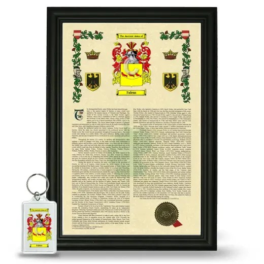 Falens Framed Armorial History and Keychain - Black