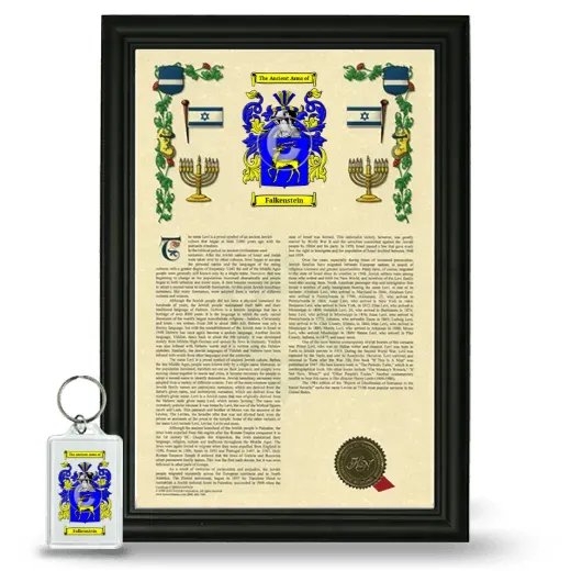 Falkenstein Framed Armorial History and Keychain - Black