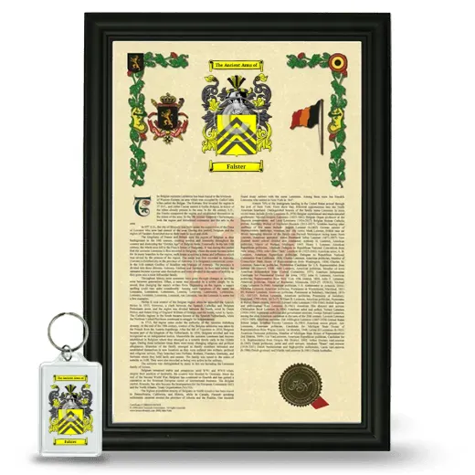 Falster Framed Armorial History and Keychain - Black