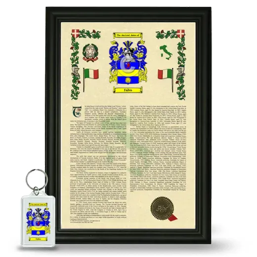 Falvo Framed Armorial History and Keychain - Black