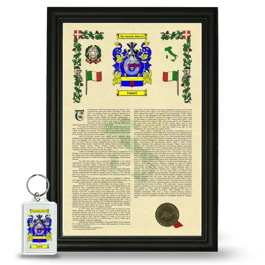 Fancel Framed Armorial History and Keychain - Black