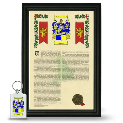 Farham Framed Armorial History and Keychain - Black