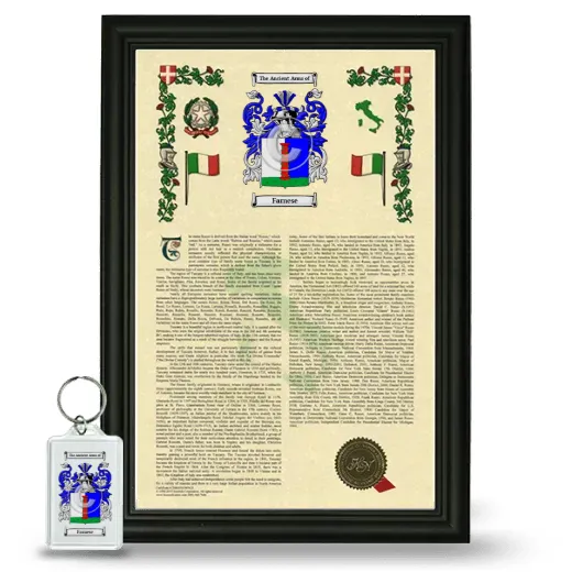 Farnese Framed Armorial History and Keychain - Black