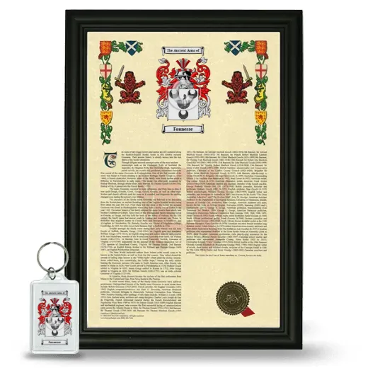 Faunesse Framed Armorial History and Keychain - Black