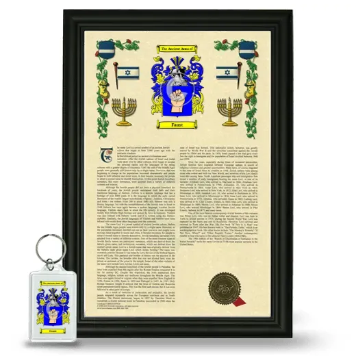 Faust Framed Armorial History and Keychain - Black