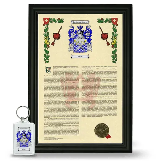 Fecht Framed Armorial History and Keychain - Black