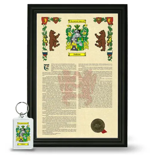 Federov Framed Armorial History and Keychain - Black