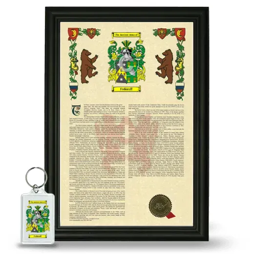 Fedoroff Framed Armorial History and Keychain - Black