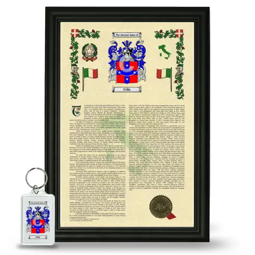Felix Framed Armorial History and Keychain - Black