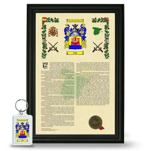 Feliz Framed Armorial History and Keychain - Black