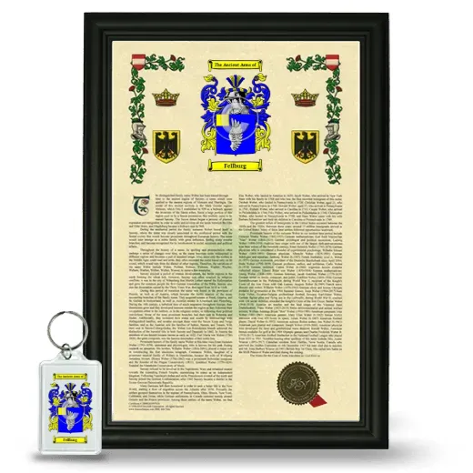 Fellburg Framed Armorial History and Keychain - Black