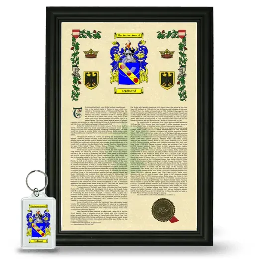 Ferdinand Framed Armorial History and Keychain - Black