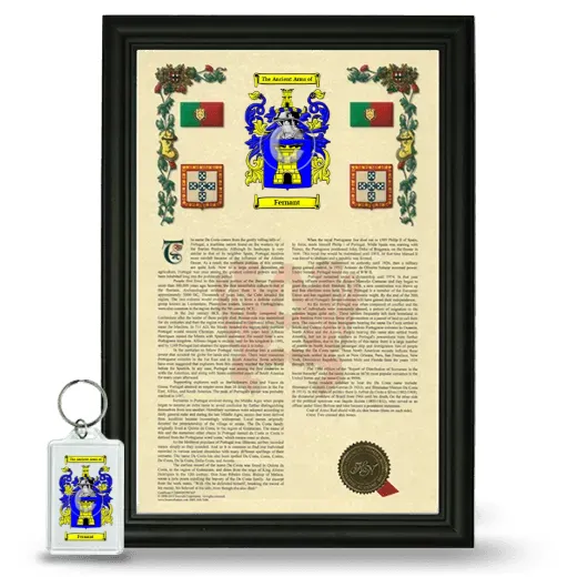 Fernant Framed Armorial History and Keychain - Black